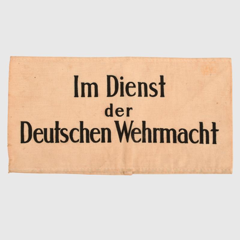 GERMAN WWII IN SERVICE OF THE GERMAN WEHRMACHT ARMBAND.
