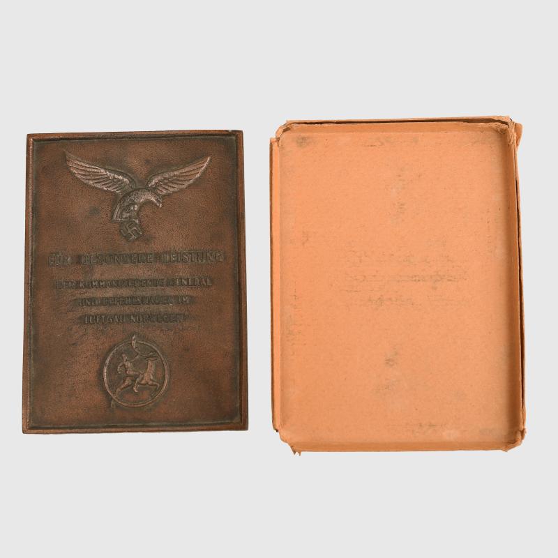GERMAN WWII LUFTGAU NORWAY NON PORTABLE PLAQUE.