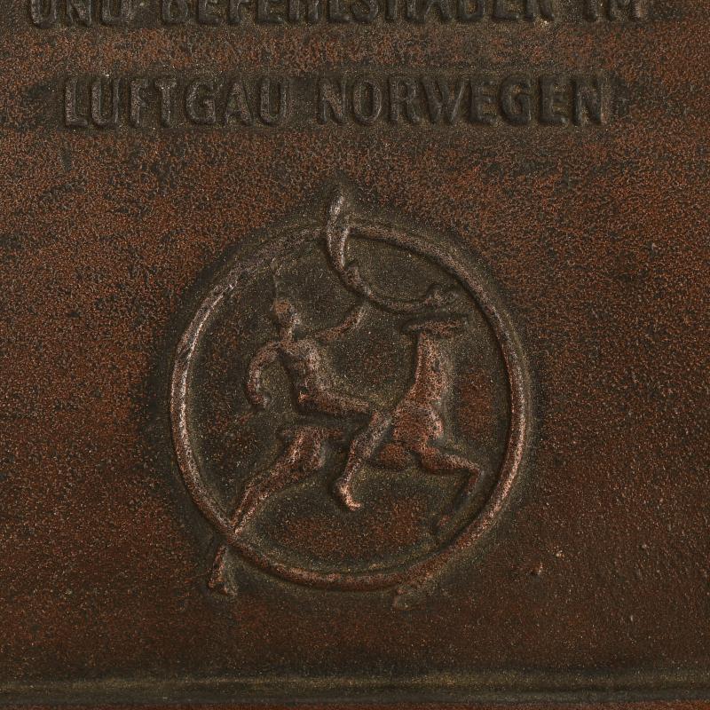GERMAN WWII LUFTGAU NORWAY NON PORTABLE PLAQUE.