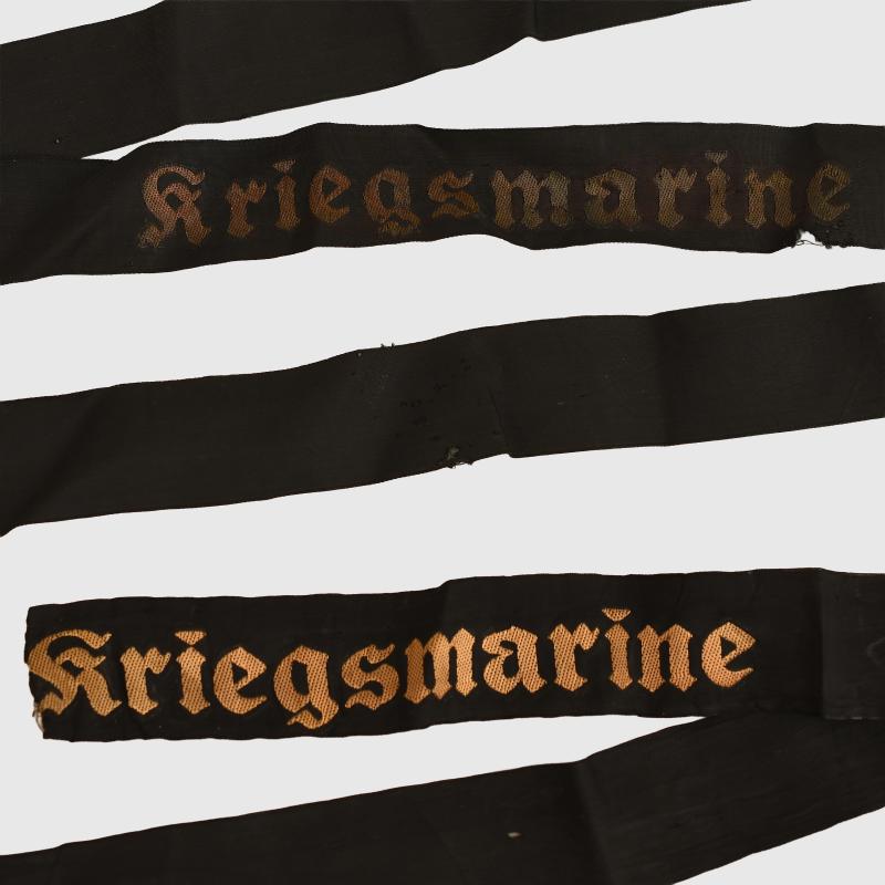 GERMAN WWII TWO KRIEGSMARINE CAP TALLIES.