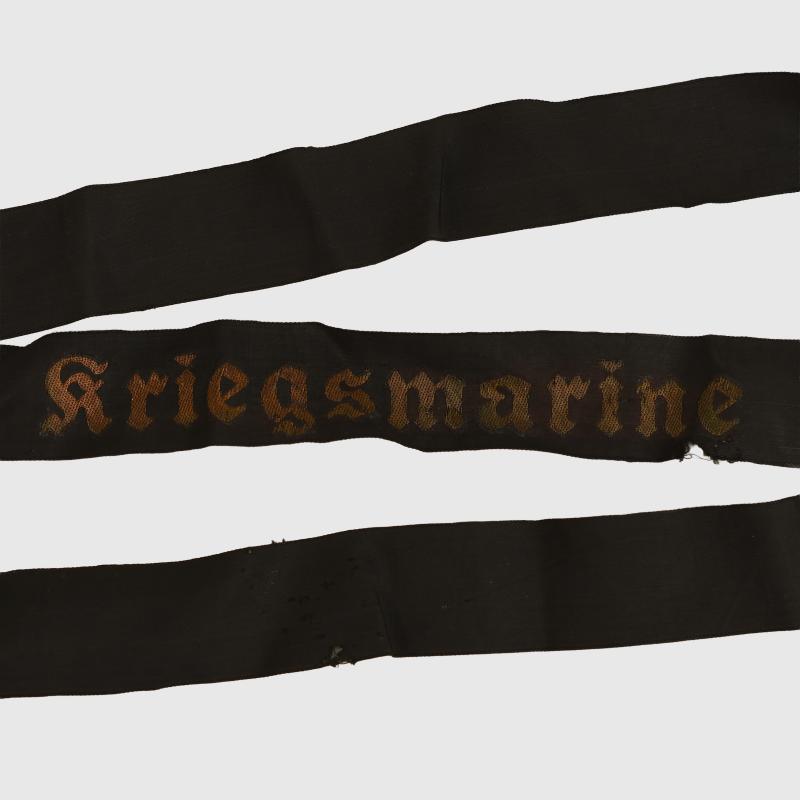 GERMAN WWII TWO KRIEGSMARINE CAP TALLIES.