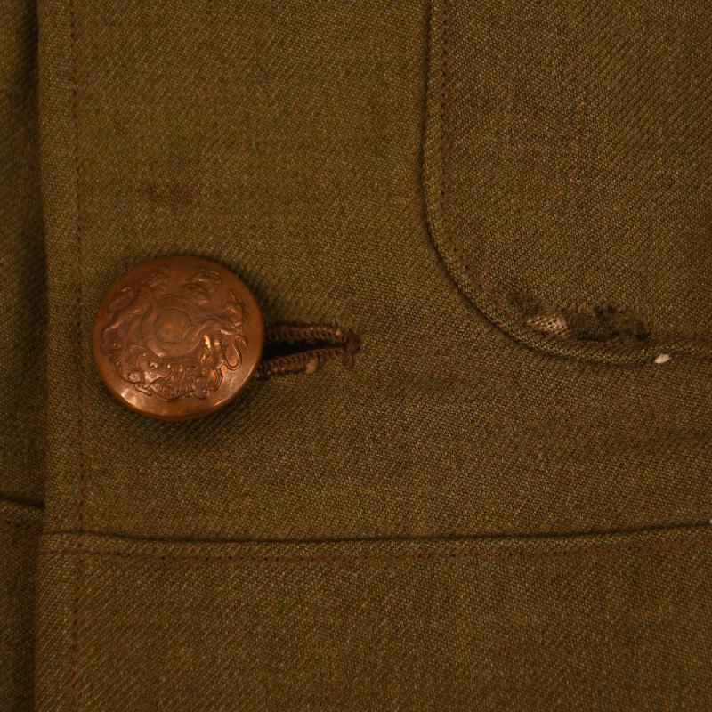 BRITISH WWI 1902 PATTERN OFFICERS CLOSED COLLAR CUFF RANK TUNIC.