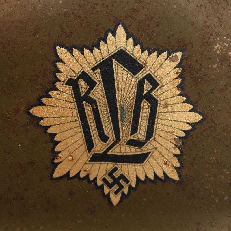 GERMAN WWII RLB SERVICE HELMET.