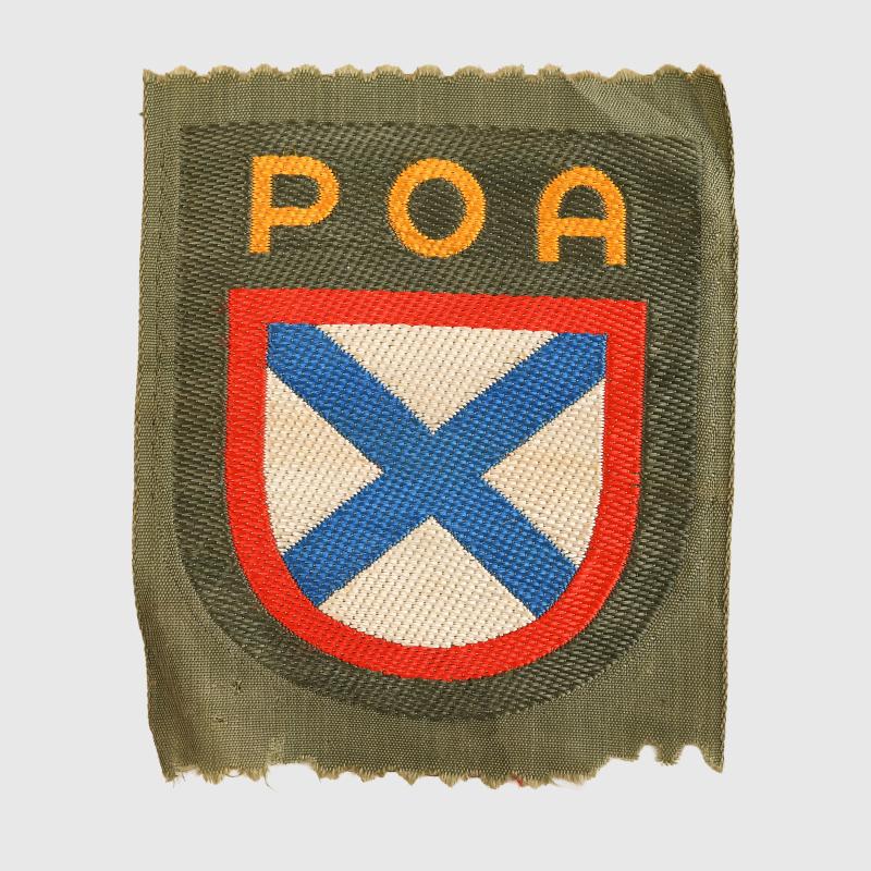 GERMAN WWII RUSSIAN ARMY OF LIBERATION BEVO WOVEN ARM PATCH.