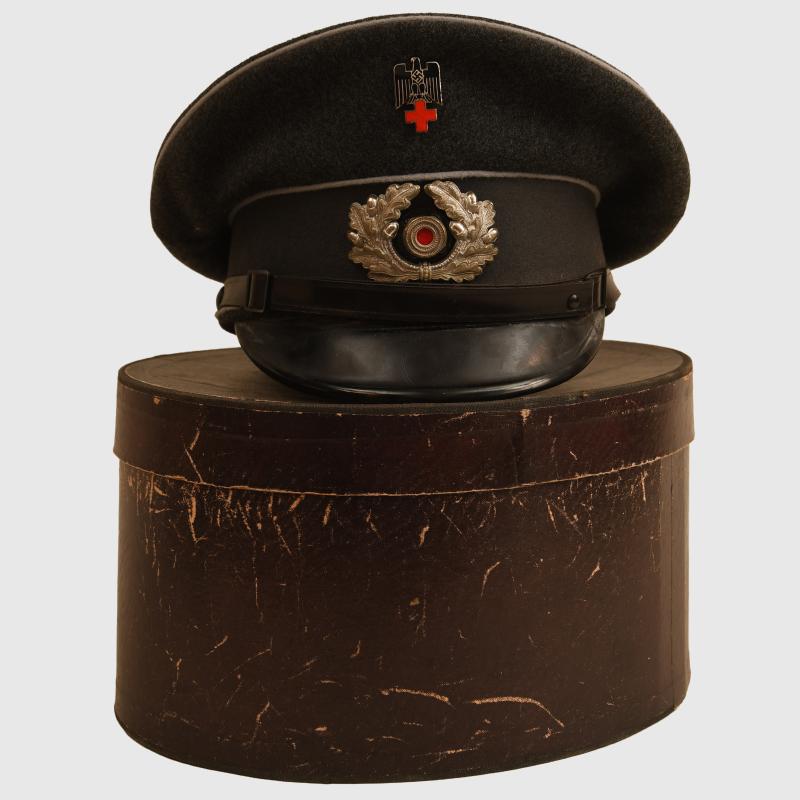 GERMAN WWII RED CROSS OFFICIALS VISOR CAP.