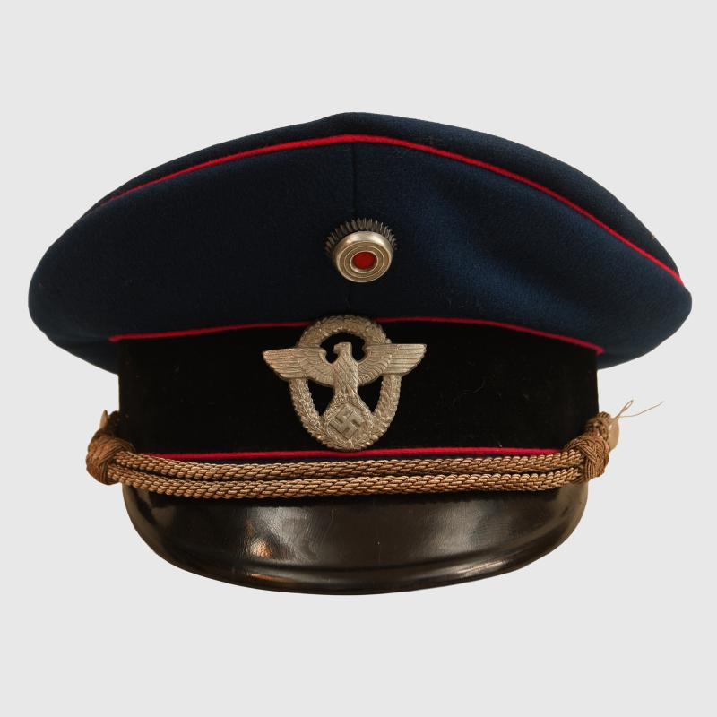 GERMAN WWII FIRE POLICE OFFICERS VISOR CAP.