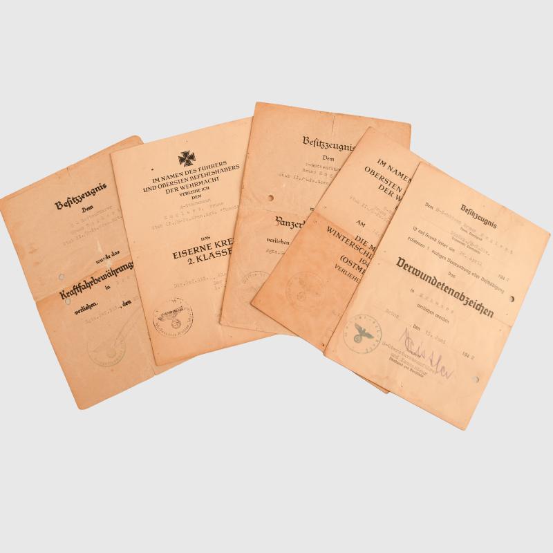 GERMAN WWII SS DOCUMENT GROUPING.