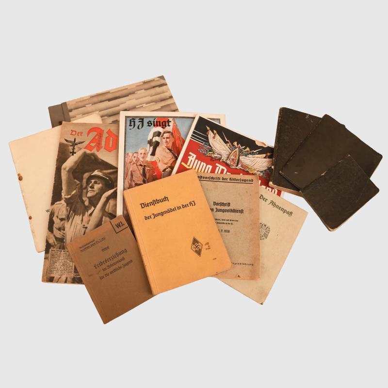 GERMAN WWII HITLER YOUTH PAPERWORK.