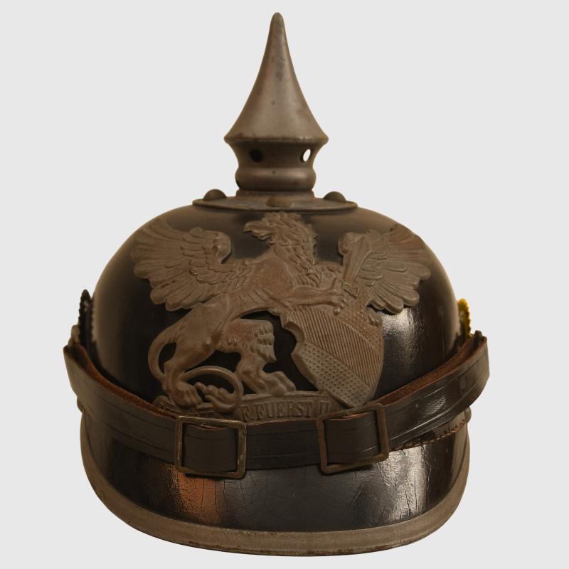 GERMAN WWI BADEN ENLISTED MANS PICKELHAUBE. VIRTUALLY UNUSED.