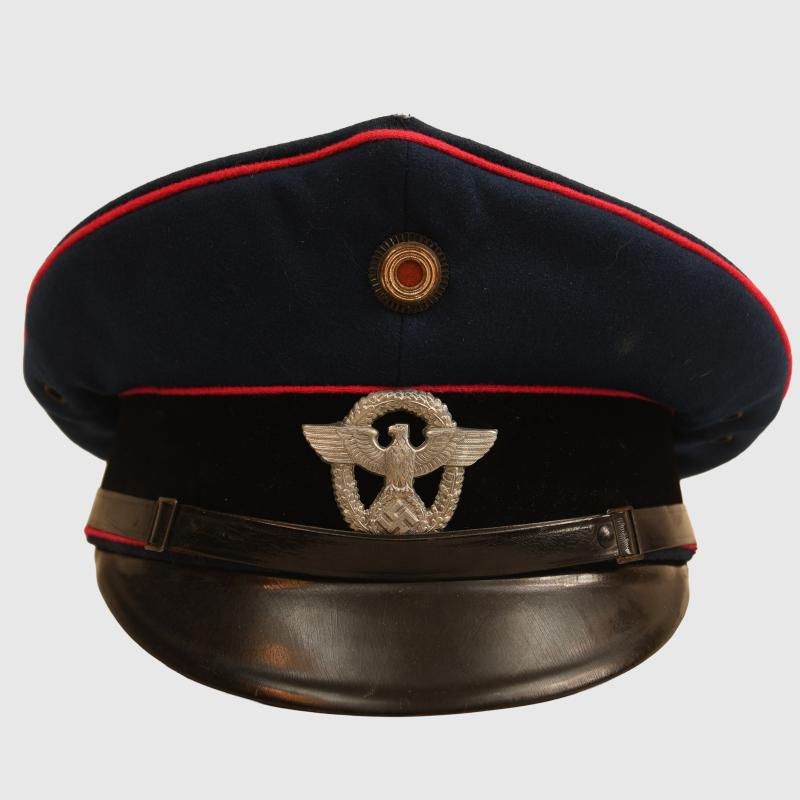 GERMAN WWII FIRE POLICE OFFICIALS VISOR CAP.
