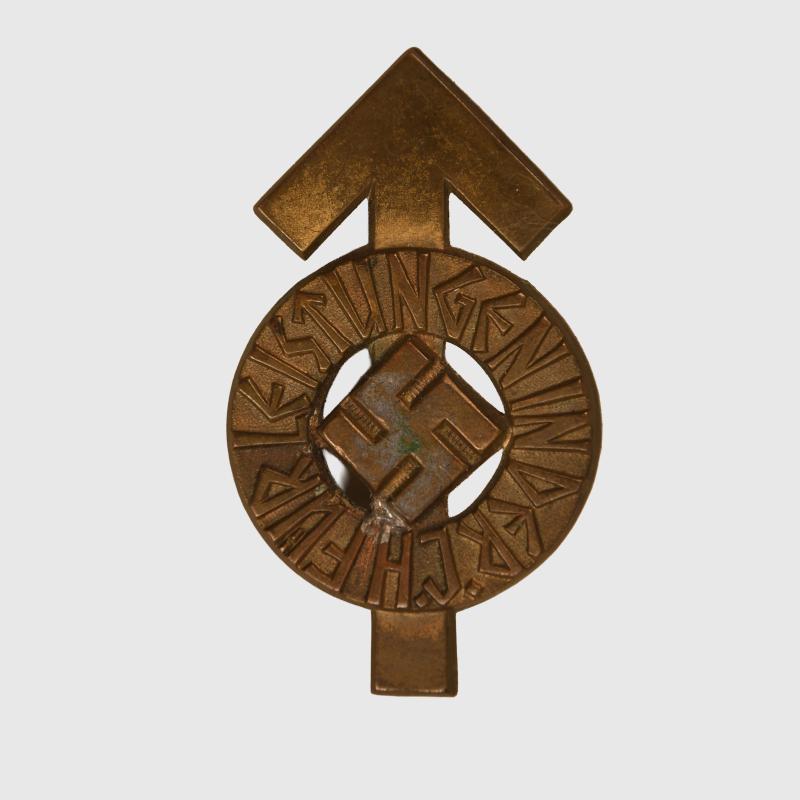 GERMAN WWII HITLER YOUTH PROFICIENCY BADGE IN BRONZE.