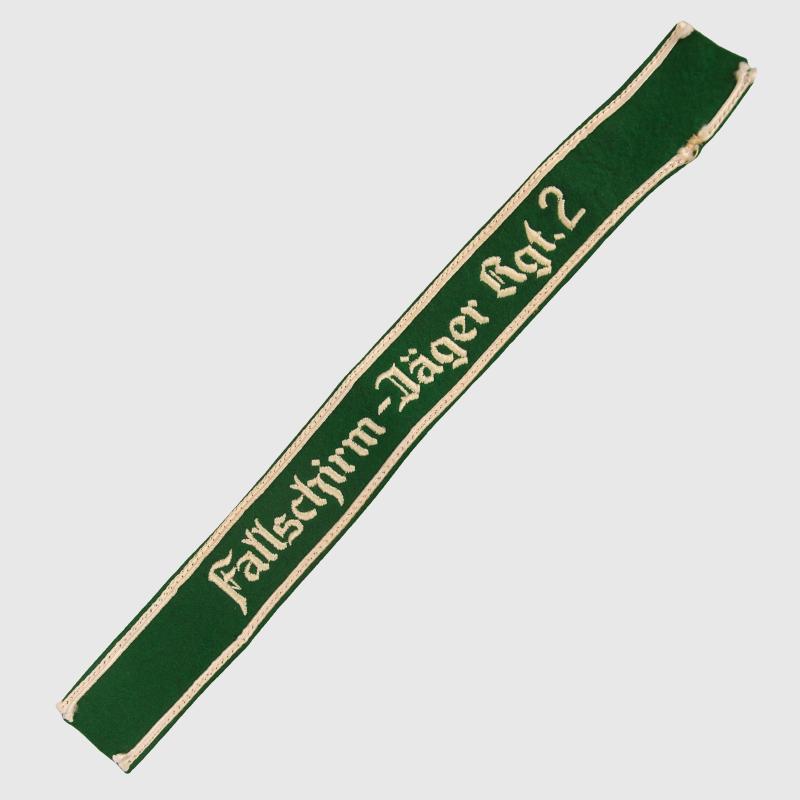 GERMAN WWII FALLSCHIRMJAGER REGIMENT 2 NCO CUFF TITLE.