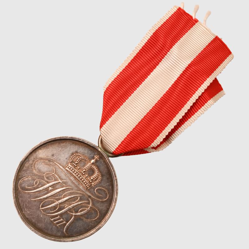 GERMAN WWI PRUSSIAN GOOD SERVICE MEDAL IN SILVER. 1847-1918 MODEL.