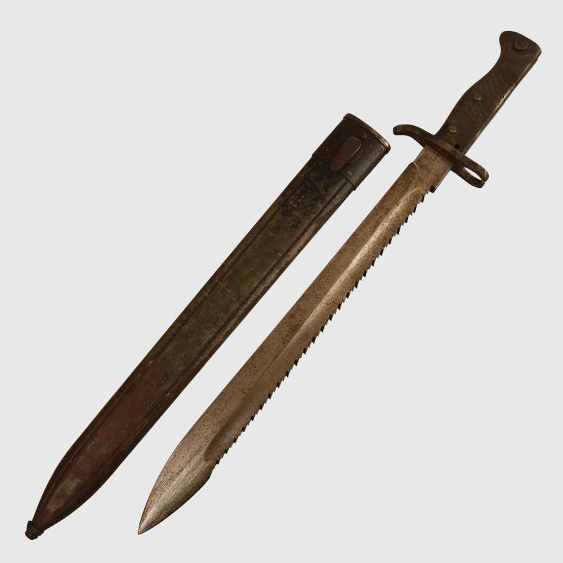 GERMAN WWI ERSATZ SAW BACK BAYONET.