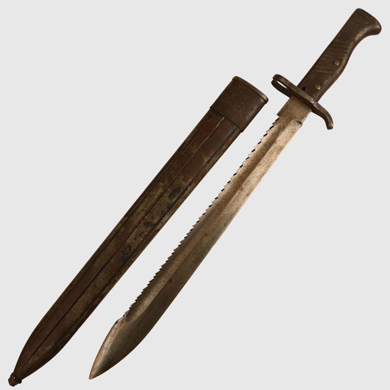 GERMAN WWI ERSATZ SAW BACK BAYONET.