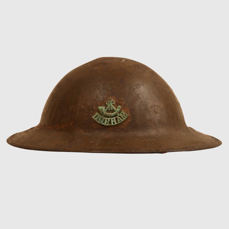 BRITISH WWI DURHAM LIGHT INFANTRY BRODIE HELMET.