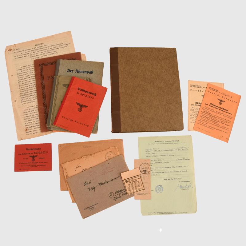 GERMAN WWII GROSSDEUTSCHLAND PAPERWORK GROUPING.