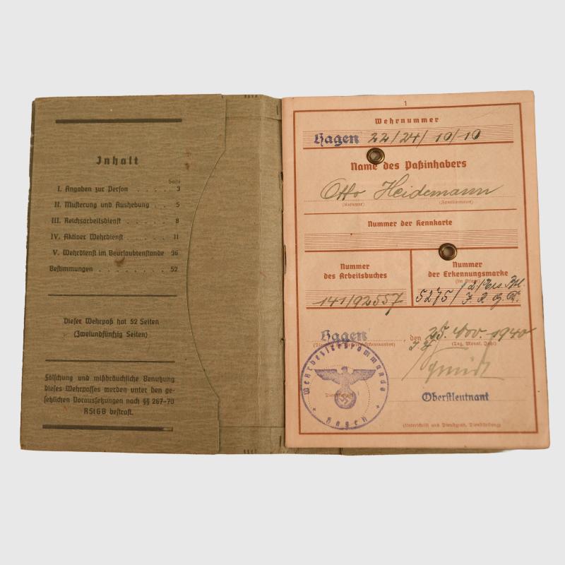 GERMAN WWII GROSSDEUTSCHLAND PAPERWORK GROUPING.