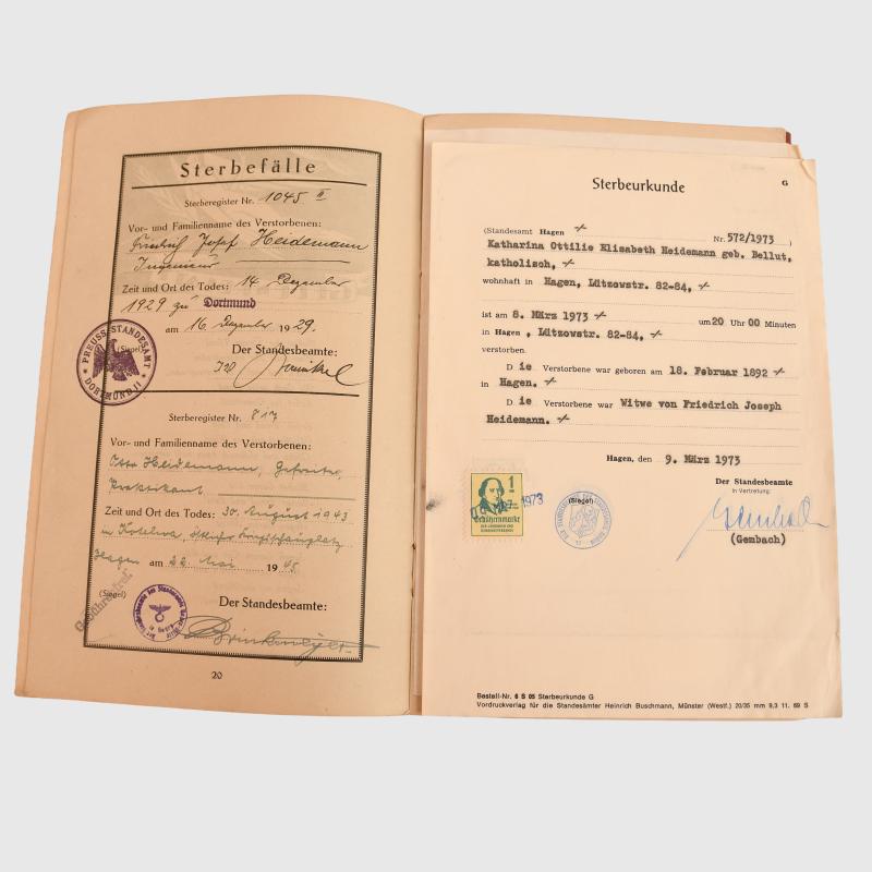 GERMAN WWII GROSSDEUTSCHLAND PAPERWORK GROUPING.