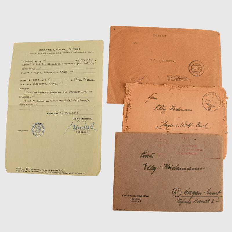 GERMAN WWII GROSSDEUTSCHLAND PAPERWORK GROUPING.