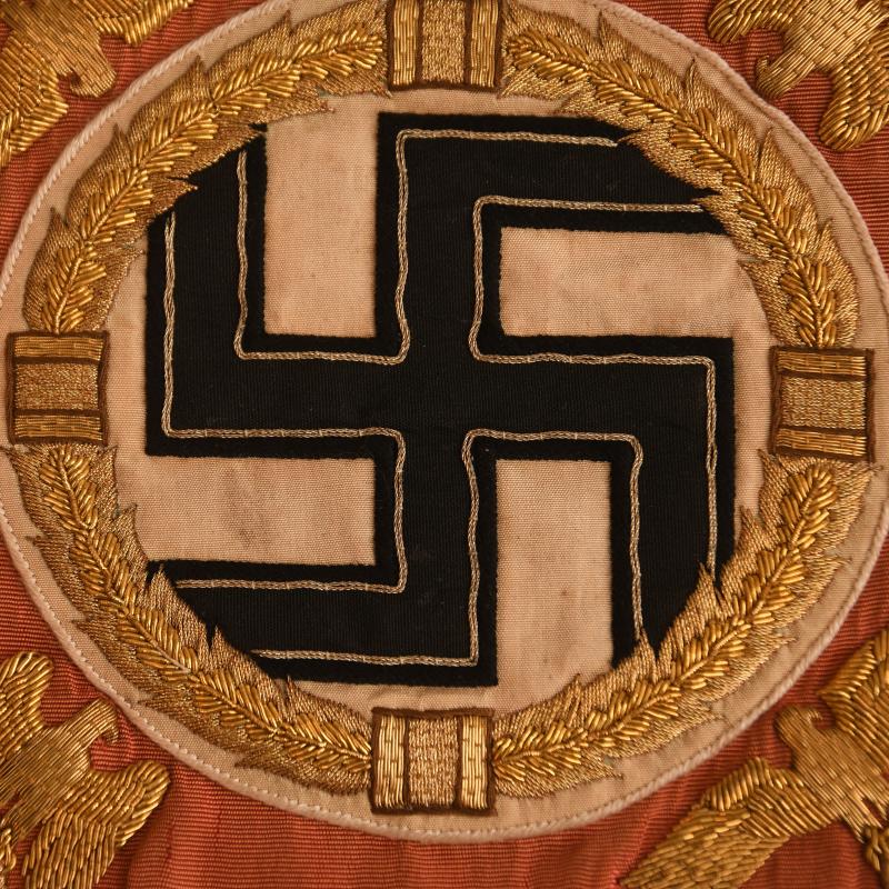 Red Ribbon Hitler Regimentals | GERMAN WWII ADOLF HITLER WREATH RIBBON.