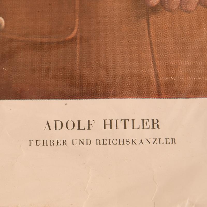 GERMAN WWII COLOUR PRINT OF ADOLF HITLER.