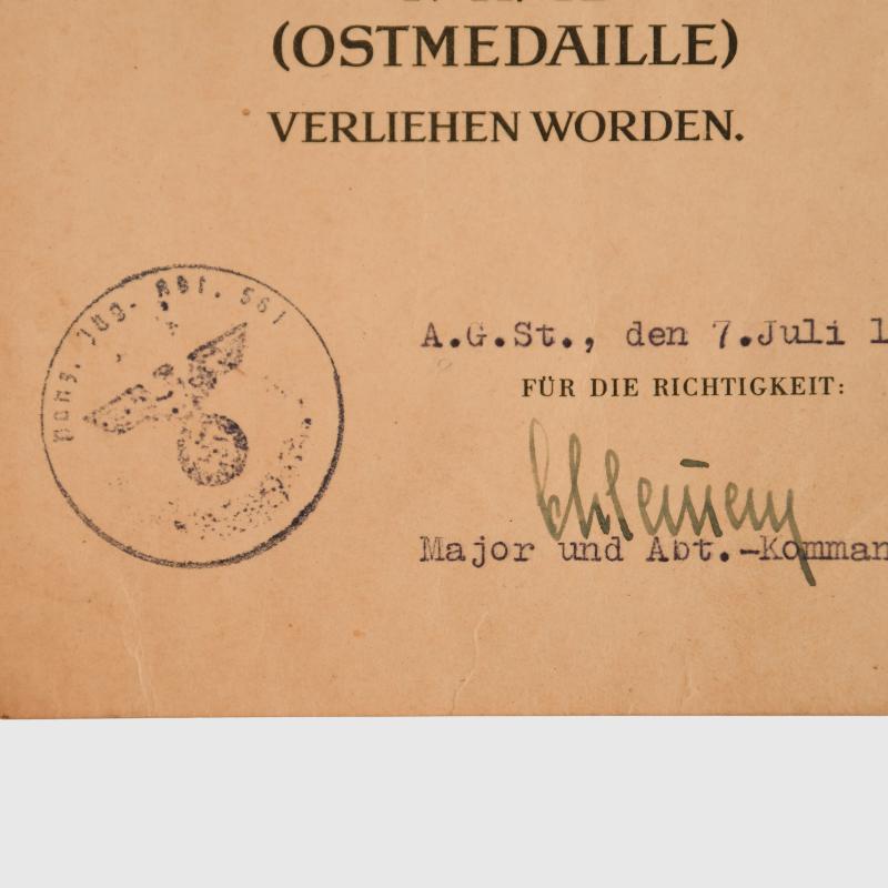 GERMAN WWII FIVE ANTI TANK BATTALION 561 CITATIONS.