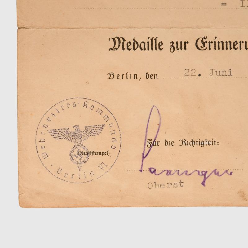 GERMAN WWII FIVE ANTI TANK BATTALION 561 CITATIONS.