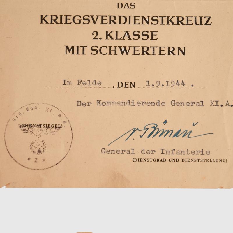 GERMAN WWII FIVE ANTI TANK BATTALION 561 CITATIONS.