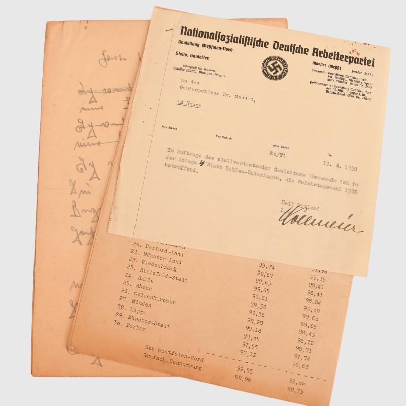 GERMAN WWII SS OBERSTURMBANNFUHRER KARL SCHULZ DOCUMENT GROUPING.