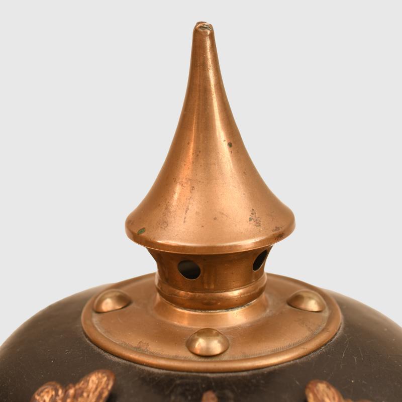 GERMAN WWI PRUSSIAN REGIMENTALLY MARKED PICKELHAUBE.