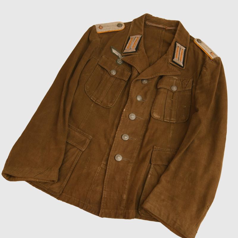 GERMAN WWII AFRIKAKORPS CAVALRY OFFICERS 1ST PATTERN COMBAT TUNIC.