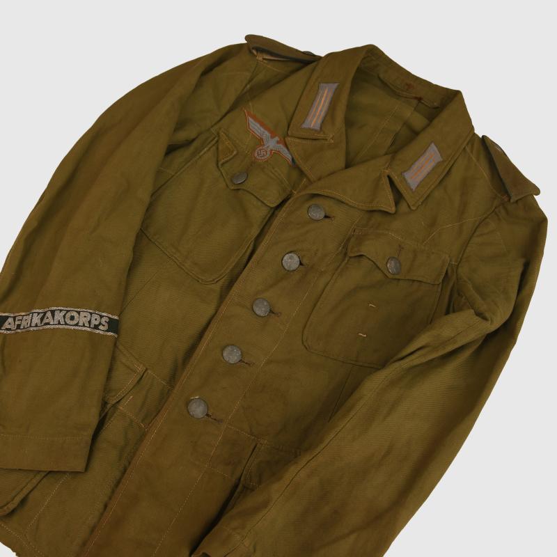 GERMAN WWII PIONEER MANS LATE PATTERN TROPICAL TUNIC.