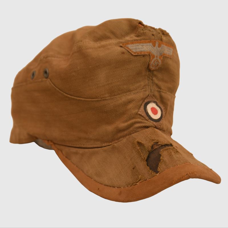 GERMAN WWII ARFIKAKORPS 2ND PATT TROPICAL FIELD CAP.
