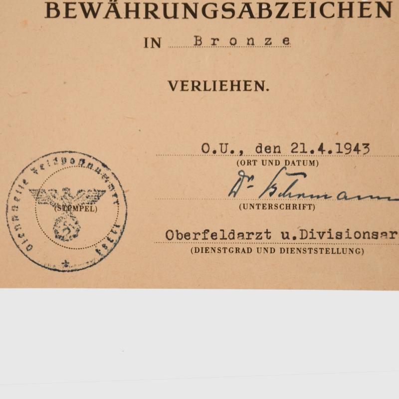 GERMAN THIRD REICH GROUP OF FOUR CITATIONS. 285/58TH INFANTRY DIVISION.