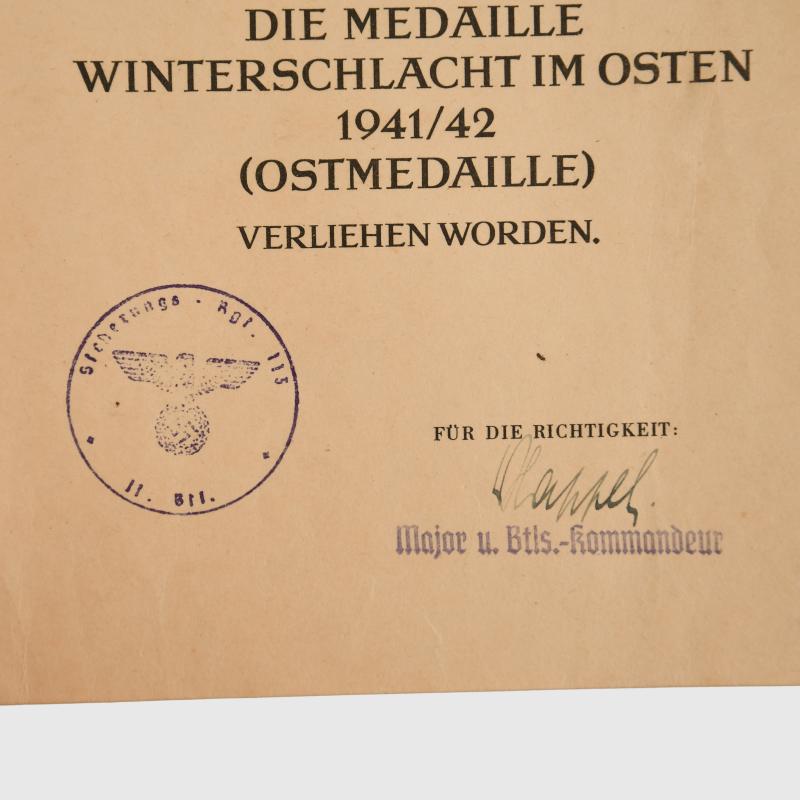 GERMAN THIRD REICH GROUP OF FOUR CITATIONS. 285/58TH INFANTRY DIVISION.