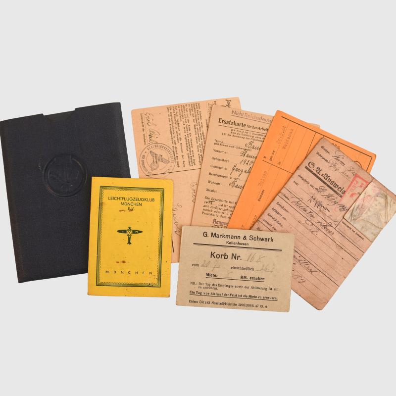 GERMAN WWII FOUR ORGANISATIONAL MEMBERSHIP CARDS.