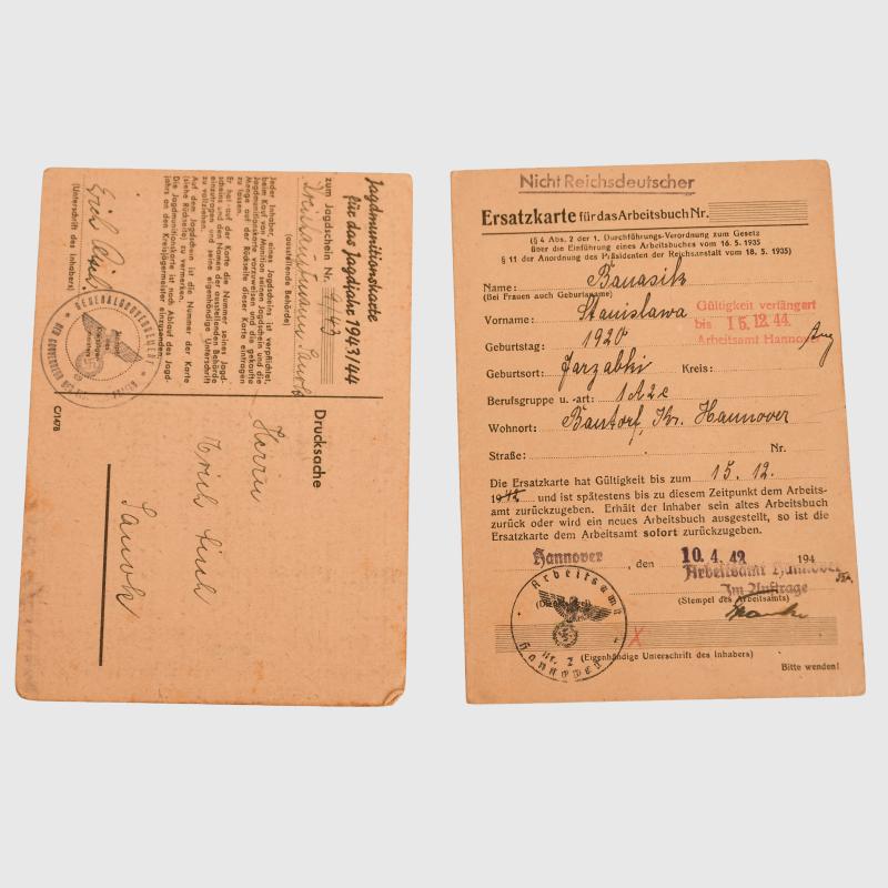 GERMAN WWII FOUR ORGANISATIONAL MEMBERSHIP CARDS.