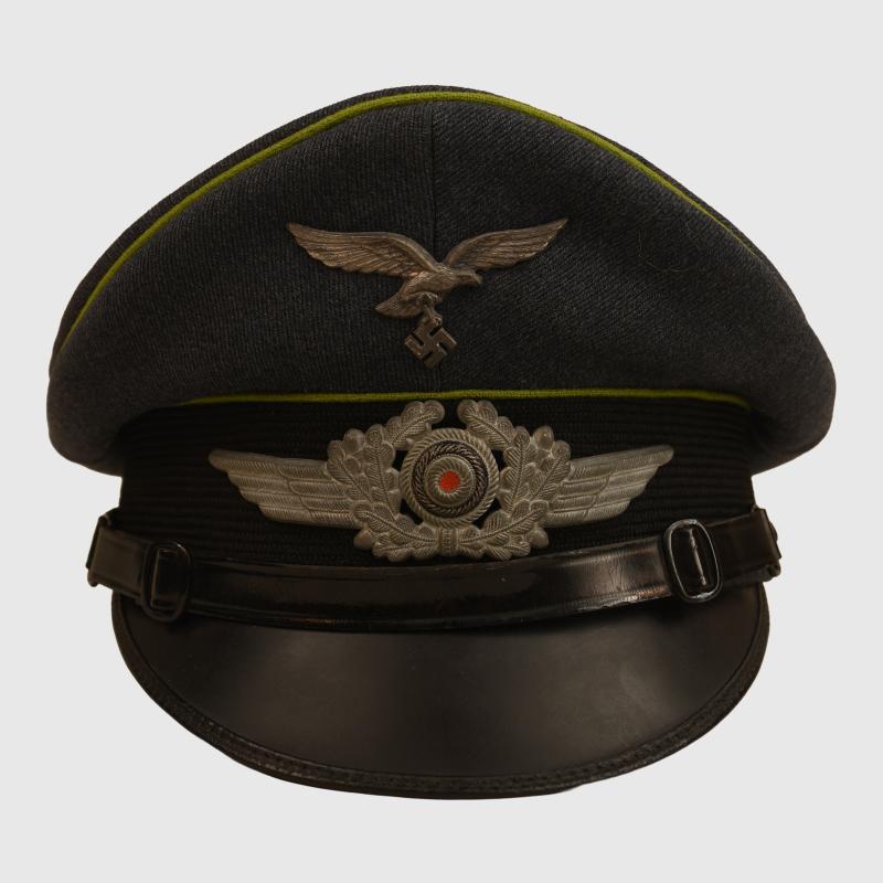 GERMAN WWII LUFTWAFFE AIR TRAFFIC CONTROL NCO VISOR CAP.