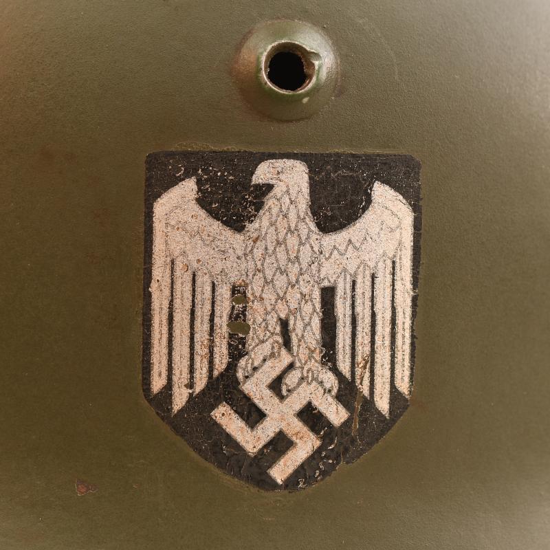 GERMAN WWII DOUBLE DECAL M35 COMBAT HELMET.
