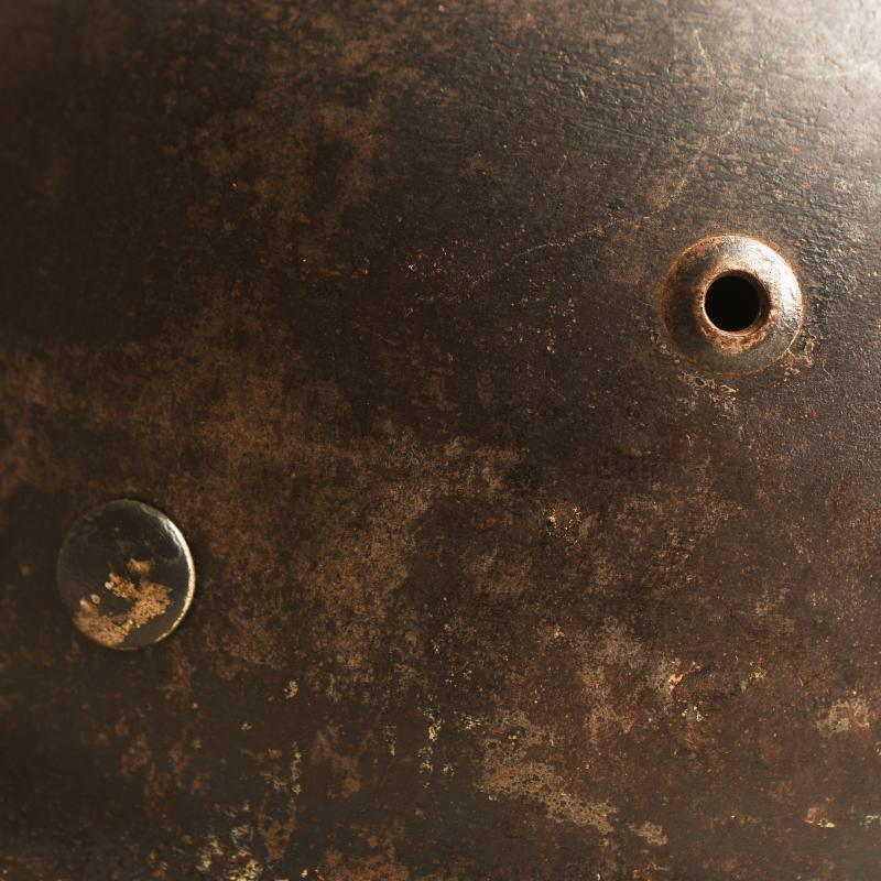 GERMAN WWII LUFTWAFFE DOUBLE DECAL M35 COMBAT HELMET.