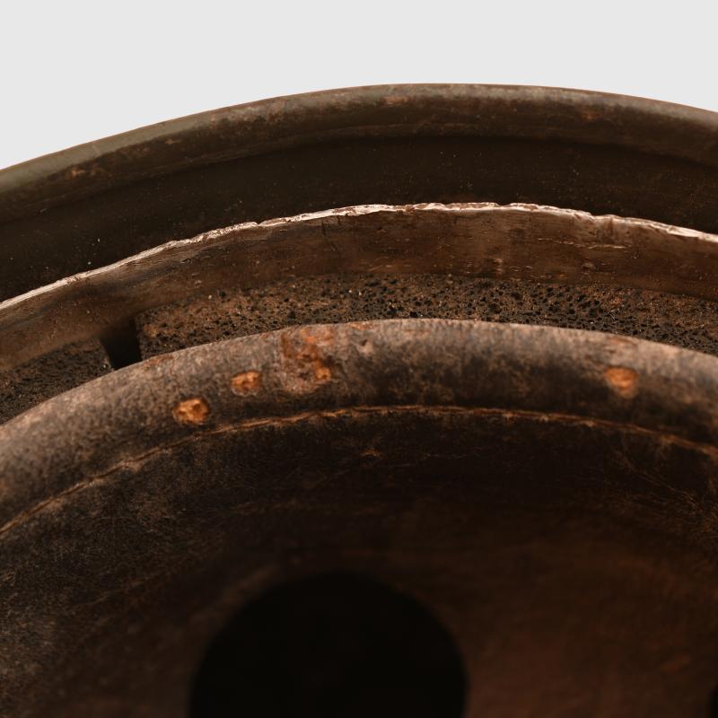 GERMAN WWII CAMOUFLAGE PARATROOPER HELMET.