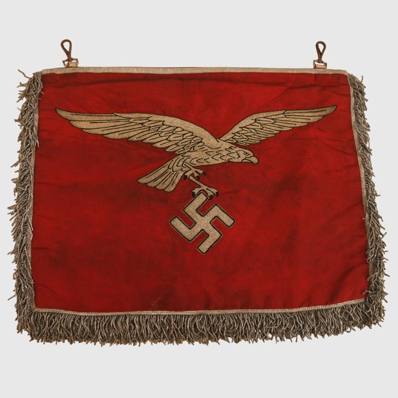 GERMAN WWII LUFTWAFFE FLAK REGIMENT TRUMPET BANNER.