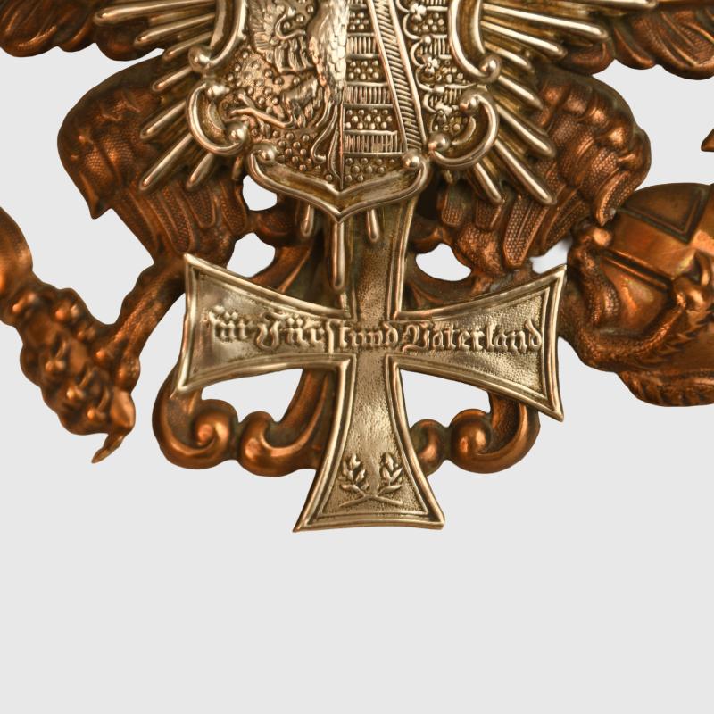 GERMAN WWI ANHALT ENLISTED MANS HELMET PLATE.