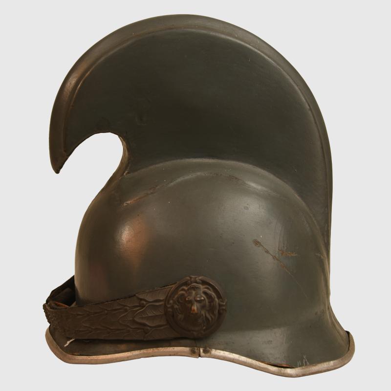 AUSTRIAN WWI 1905 PATTERN DRAGOON HELMET FOR OFFICERS IN PIKE GREY FOR FIELD SERVICE.