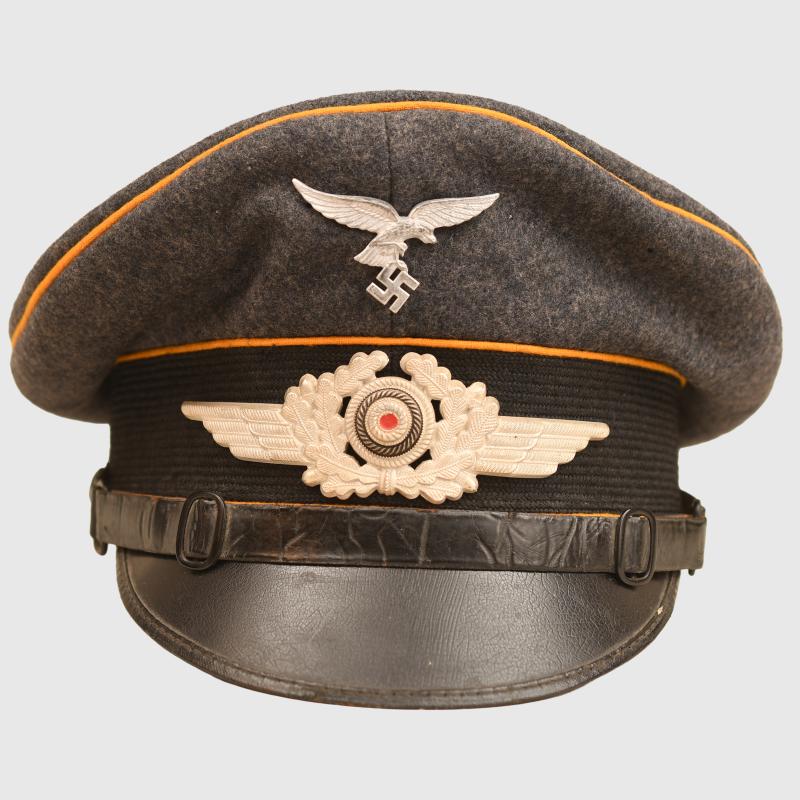 GERMAN WWII LUFTWAFFE PARACHUTE TRAINING SCHOOL NCO OR MAN’S VISOR CAP.