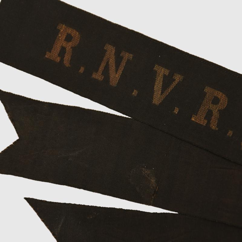 BRITISH WWI ROYAL NAVAL VOLUNTEER RESERVE LONDON CAP TALLY.