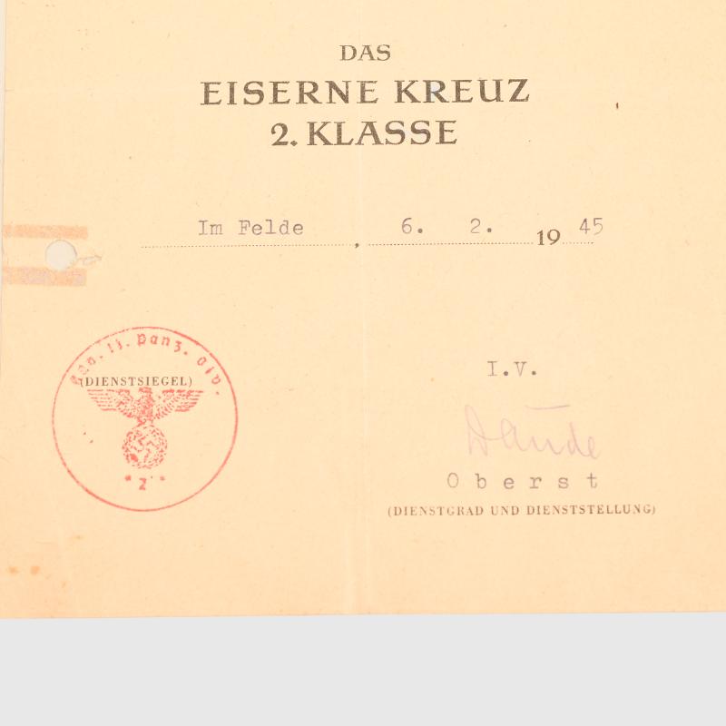 GERMAN WWII A PUNISHMENT BATTALION CITATION.