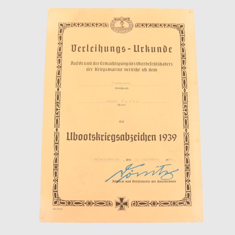 GERMAN WWII KRIEGSMARINE U BOAT SPANISH CROSS CITATION GROUP.