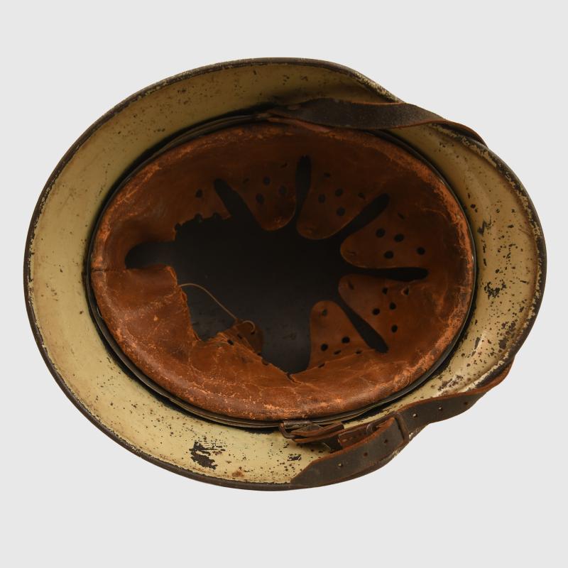 GERMAN WWII LUFTWAFFE ISSUED M.40 CAMOUFLAGE COMBAT HELMET.